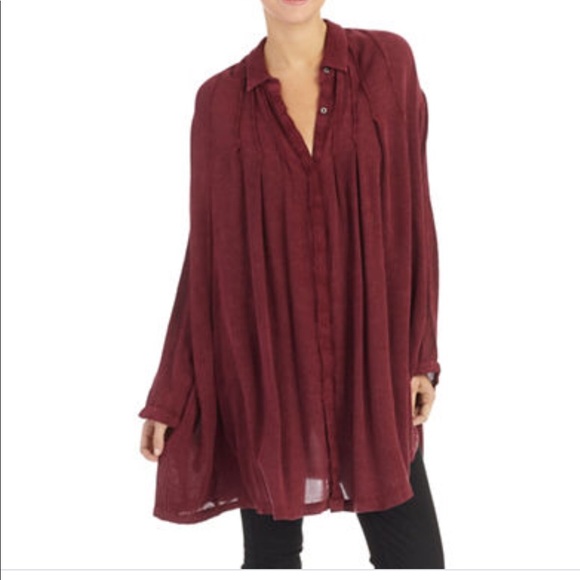 Free People Spin Me Shirt Dress Oversized Tunic - Picture 4 of 8
